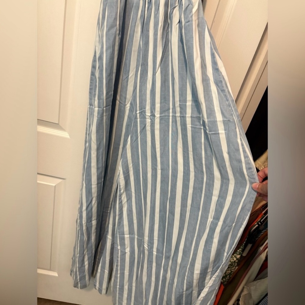 Tractr Blue and White Striped Jumpsuit - Picture 4 of 6